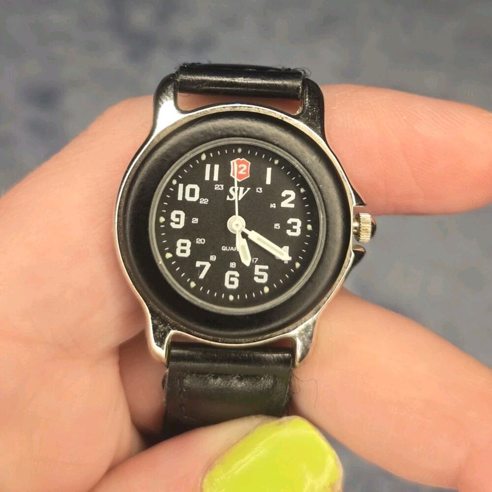 Vintage Sergio Valente SV Military Field Watch - Black Dial - Quartz